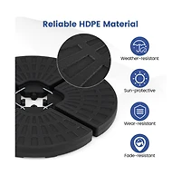 Boyel Living 4-Piece Patio Market Umbrella Base 140 Lbs Heavy-Duty with U-Locking Pins