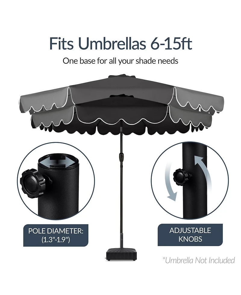 Best Choice Products Fillable Mobile Umbrella Base Heavy Duty Market Stand w/ Wheels, Locks, 123lb Capacity
