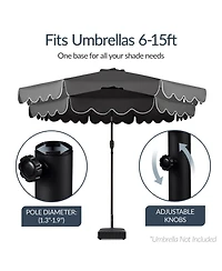 Best Choice Products Fillable Mobile Umbrella Base Heavy Duty Market Stand w/ Wheels, Locks, 123lb Capacity