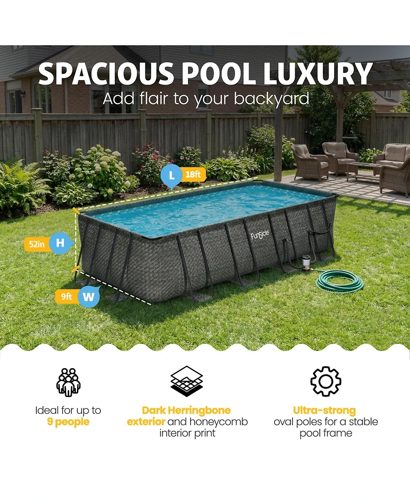 Funsicle 18 Feet Oasis Designer Lap Above Ground Pool with Pump