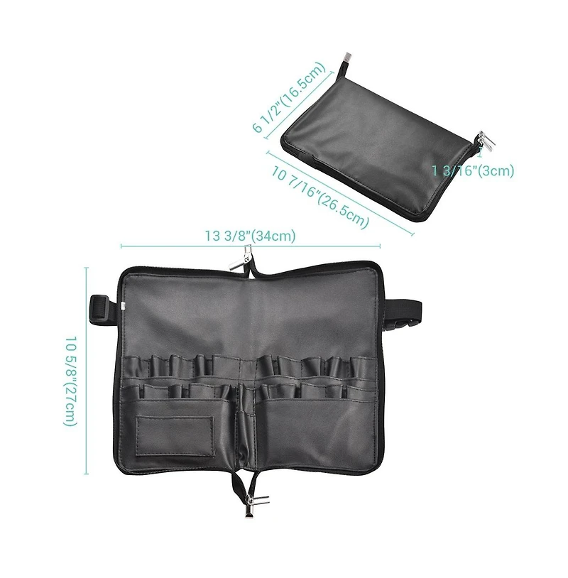 Byootique 4in1 Rolling Makeup Case with Makeup Brush Waist Bag,Professional Cosmetology Case on Wheels for Makeup Artist Travel