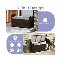 Boyel Living Outdoor Bench with Hand-woven Pe Rattan Wicker and Side Handles
