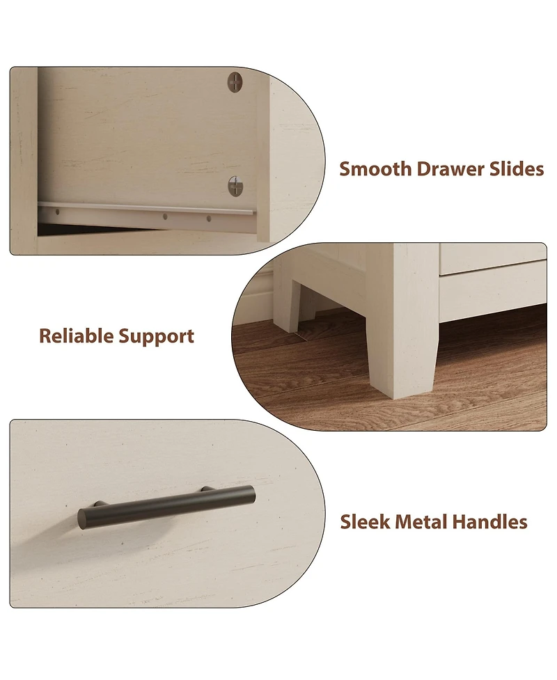 gaomon 6 Drawer Dresser for Bedroom, 47" Wide Chest of Drawers with Large Capacity Drawers and Sturdy Thickened Legs