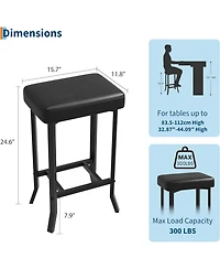 gaomon Set of 4 Bar Stools, High-Quality Faux Leather Barstools with Irregular Legs, Compact Counter Stools for Small Spaces