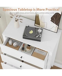 gaomon Modern 5 Drawer Wooden Dresser Chest, Tall Cabinet with Deep Storage Drawers, Metal Knobs, Versatile for Bedroom