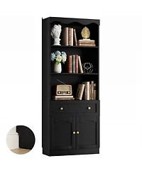 Aheaplus 80" Tall Kitchen Pantry Cabinet with Doors and Drawer, Modern Bookshelf