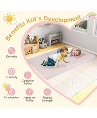 Sugift 9-Piece Climb and Crawl Foam Play Set with Suede Covers for Kids Ages 3+