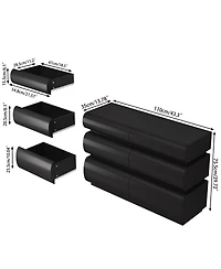 Rainsken Modern Minimalist 6 Drawers Dresser, 43.3" Multi-Functional Storage Cabinet, Chest of for Entryway, Living Room and Bedroom