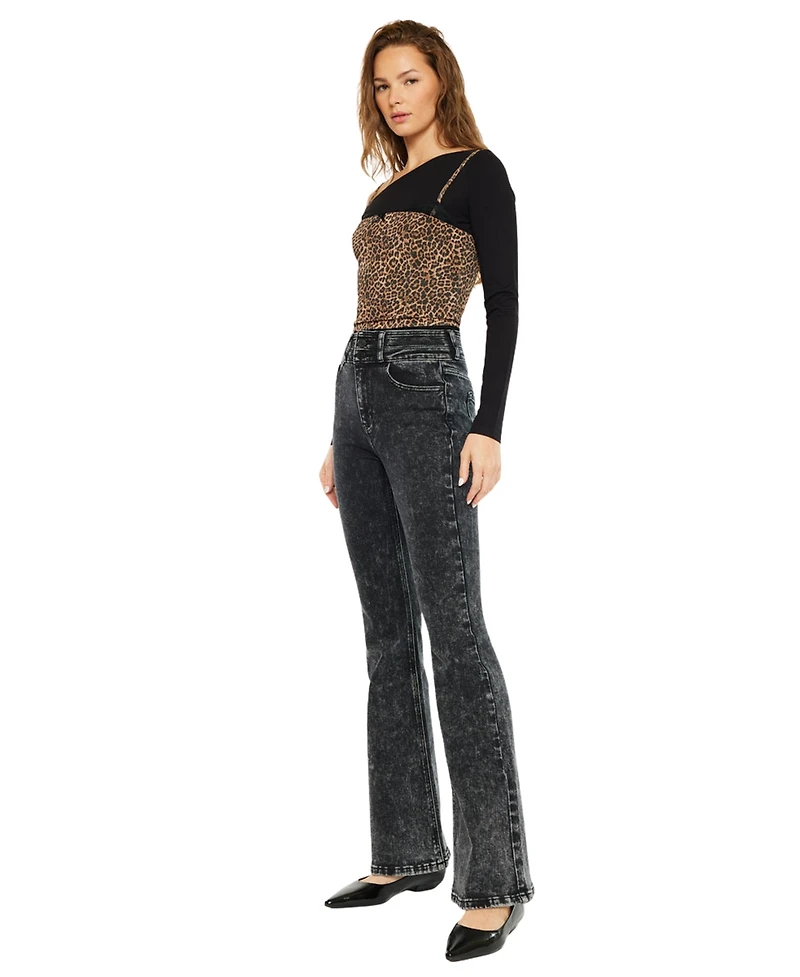 KanCan Women's Amirah Ultra High Rise Flare Jeans