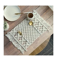 John Bead Macrame Handmade Placemat Diy Kit for Beginners
