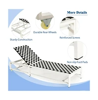 Boyel Living Patio Adjustable Reclining Chair Lounge Chair Chaise for Garden Deck Wheel