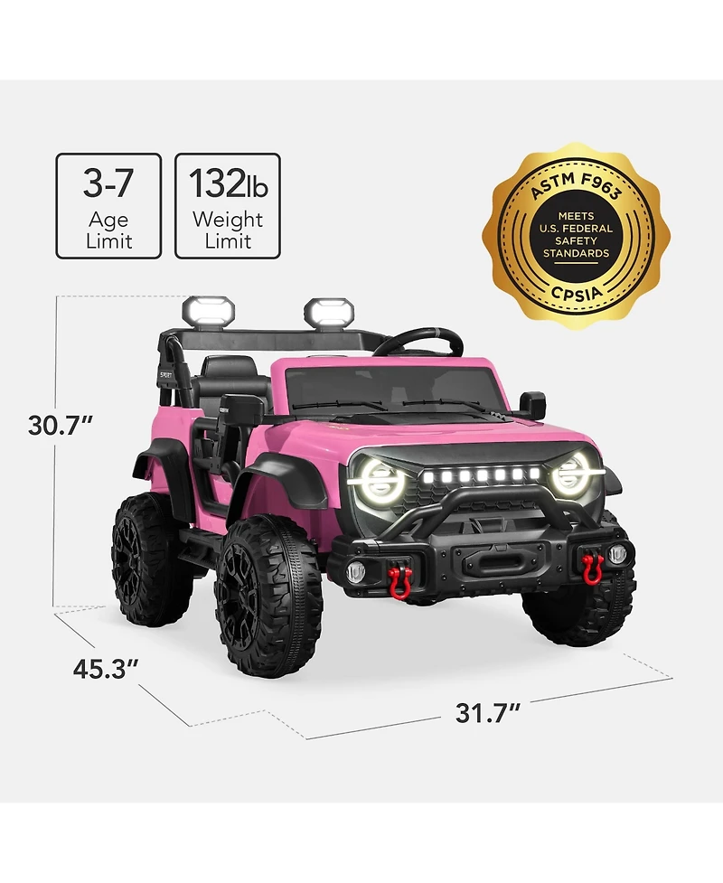 Best Choice Products Kids 24V 2-Seater Electric Ride-On Car Truck Parent Control, Bluetooth, Led Lights