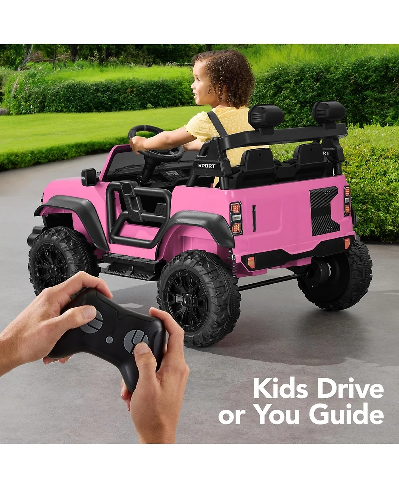 Best Choice Products Kids 24V 2-Seater Electric Ride-On Car Truck Parent Control, Bluetooth, Led Lights