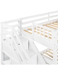 Streamdale Furniture Bunk Bed With 3 Drawers Ladder and Staircase