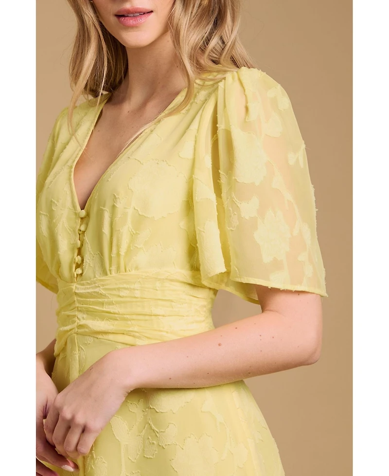 Oasis Women's Button Jacquard Midi Dress