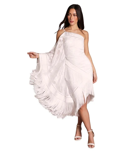 Coast Women's Asymmetric Fringe One-Shoulder Dress