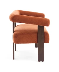 Streamdale Furniture Modern Curved Boucle Loveseat with Ergonomic Backrest and Rubberwood Legs