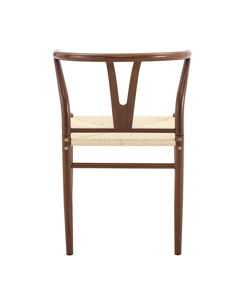 Streamdale Furniture 6-Piece Walnut Woven Dining Set with 47.2 inch Round Storage Table