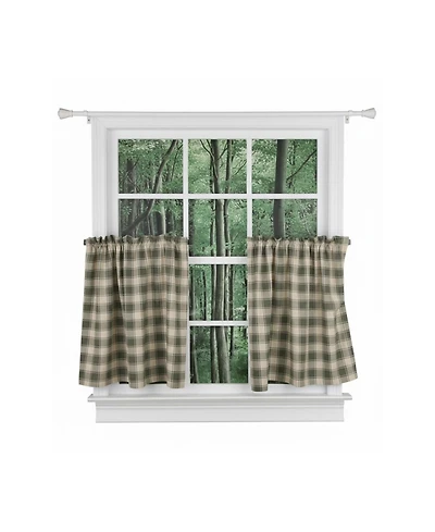 Ellis Curtain Country Check Tailored With 1.5" Rod Pocket Window Tiers Mist