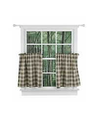 Ellis Curtain Country Check Tailored With 1.5" Rod Pocket Window Tiers Mist