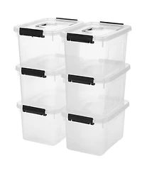 Xdovet Stackable Plastic Storage Bins with Lids Latches Organizer
