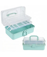 Xdovet 3 Tier Plastic Storage Box Portable Storage Case for Art Supplies and Sewing Tools