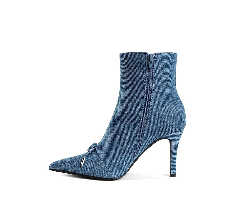Rag & Co Womens Milda Denim Stiletto Boots