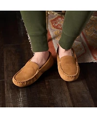 Minnetonka Men's Suede Sheepskin Soft Leather Sole Slippers