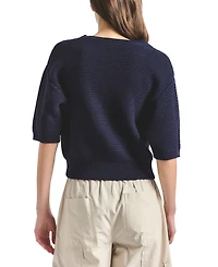 Derek Lam 10 Crosby Women's Madison Mesh Knit Puff-Sleeve Sweater