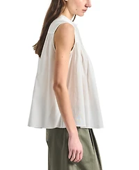 Derek Lam 10 Crosby Women's Chase Sheer Cotton Lawn Sleeveless Yoked Top
