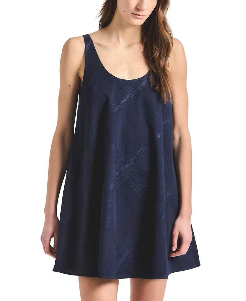 Derek Lam 10 Crosby Women's Emery Embroidered Twill Trapeze Dress