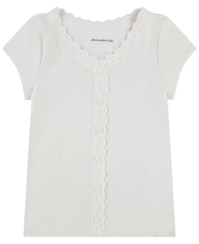 abercrombie kids Girls' 5-16 Lace-Trim Button-Front Top