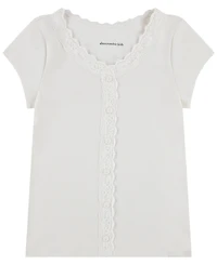 abercrombie kids Girls' 5-16 Lace-Trim Button-Front Top