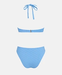 Cupshe Women's Floral Halter Bikini Set with Sarong