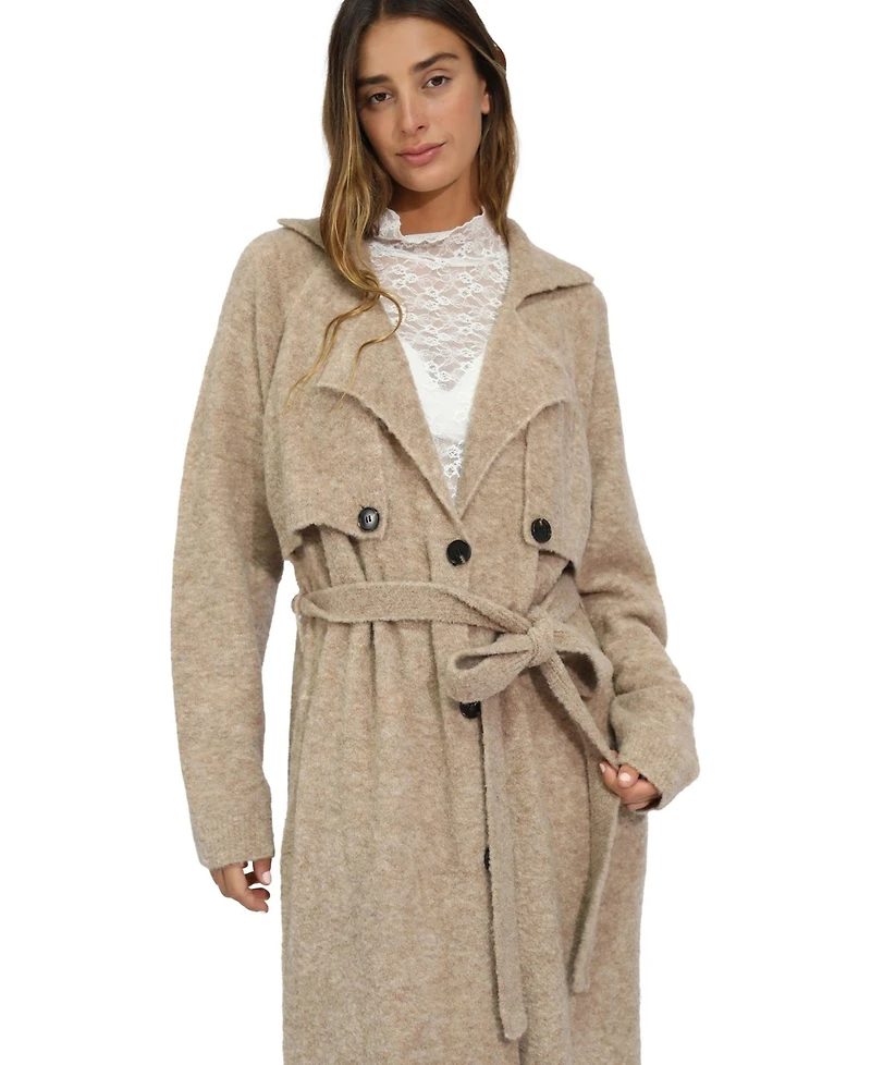 Belle & Bloom Women's Live Dream Maxi Trench Cardigan
