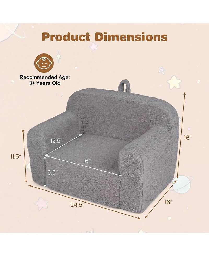 Slickblue Kids Couch with Anti-Slip Bottom, Portable Toddler Seating