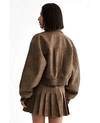Nasty Gal Women's Faux Leather Bomber Jacket