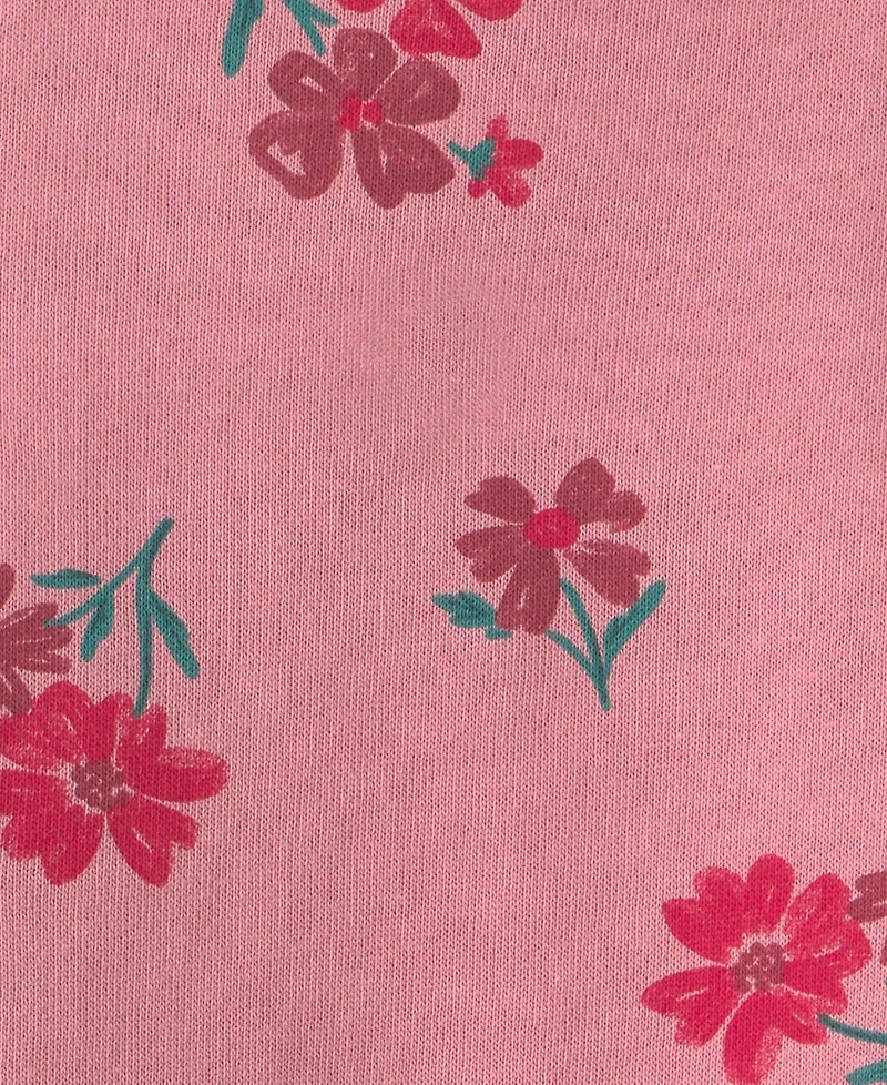 Carter's Toddler Girls' 2T-5T Floral French Terry Long-Sleeve Top and Jumper Dress, 2-Piece Set