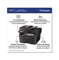 Brother MFCL2900DW Wireless Mfc-L2900DW Compact Monochrome Aio Laser Printer Copy/Fax/Print/Scan