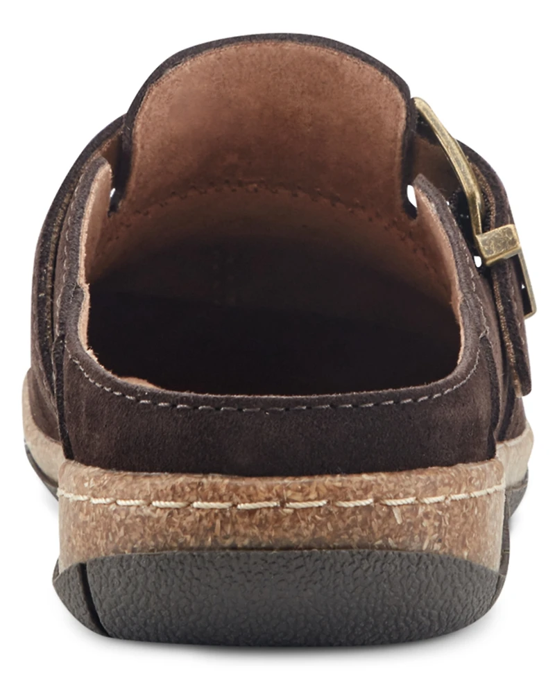 Earth Women's Eileen Woven Suede Footbed Mule Clogs