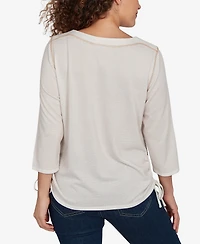 Alfred Dunner Petite Autumn Owl Knit Top