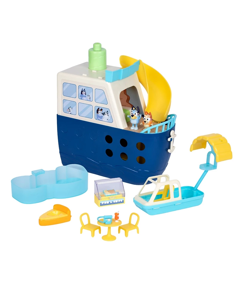 Bluey Cruise Ship with 6 Play Areas & Accessories 13-Piece Playset, Ages 3+