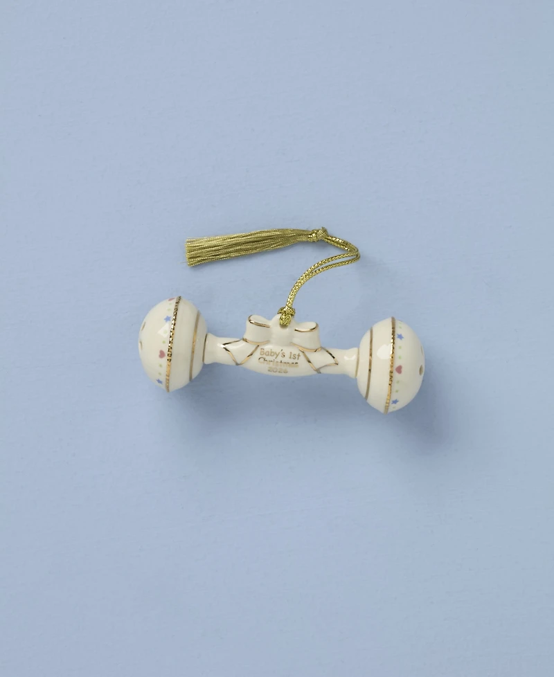 Lenox 2026 Babys 1st Christmas Rattle Ornament