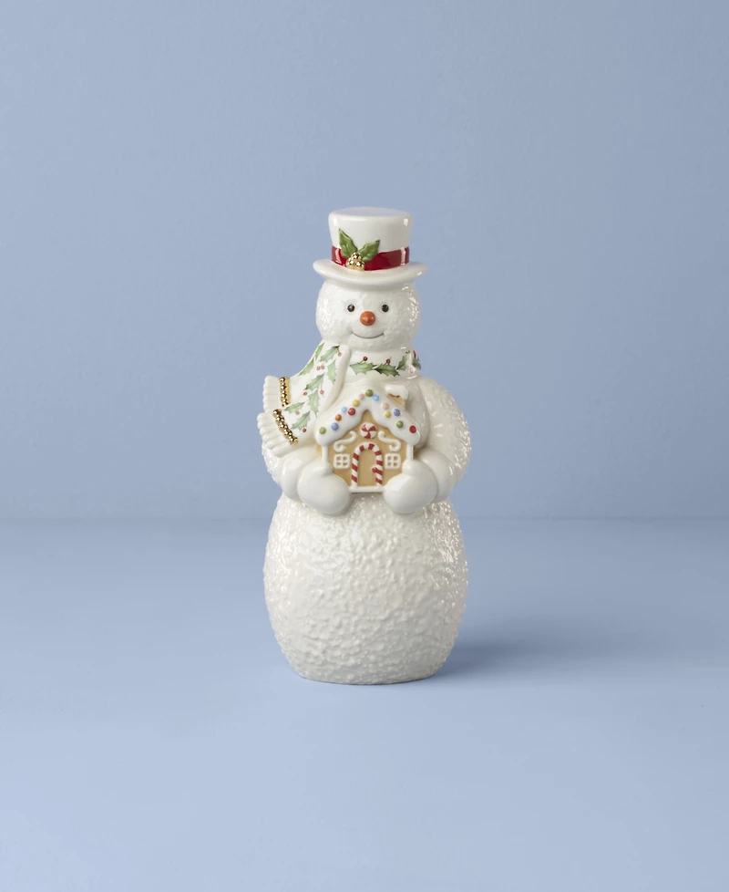 Lenox Snowman with Gingerbread House Figurine