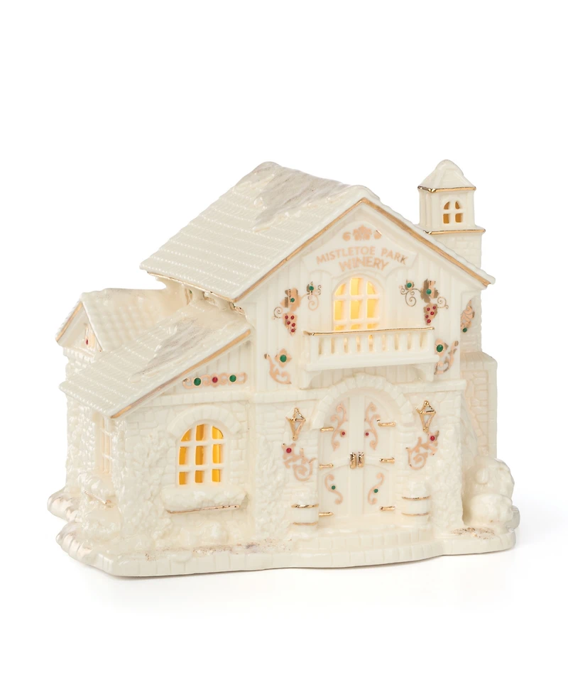 Lenox Mistletoe Park Lit Winery Figurine