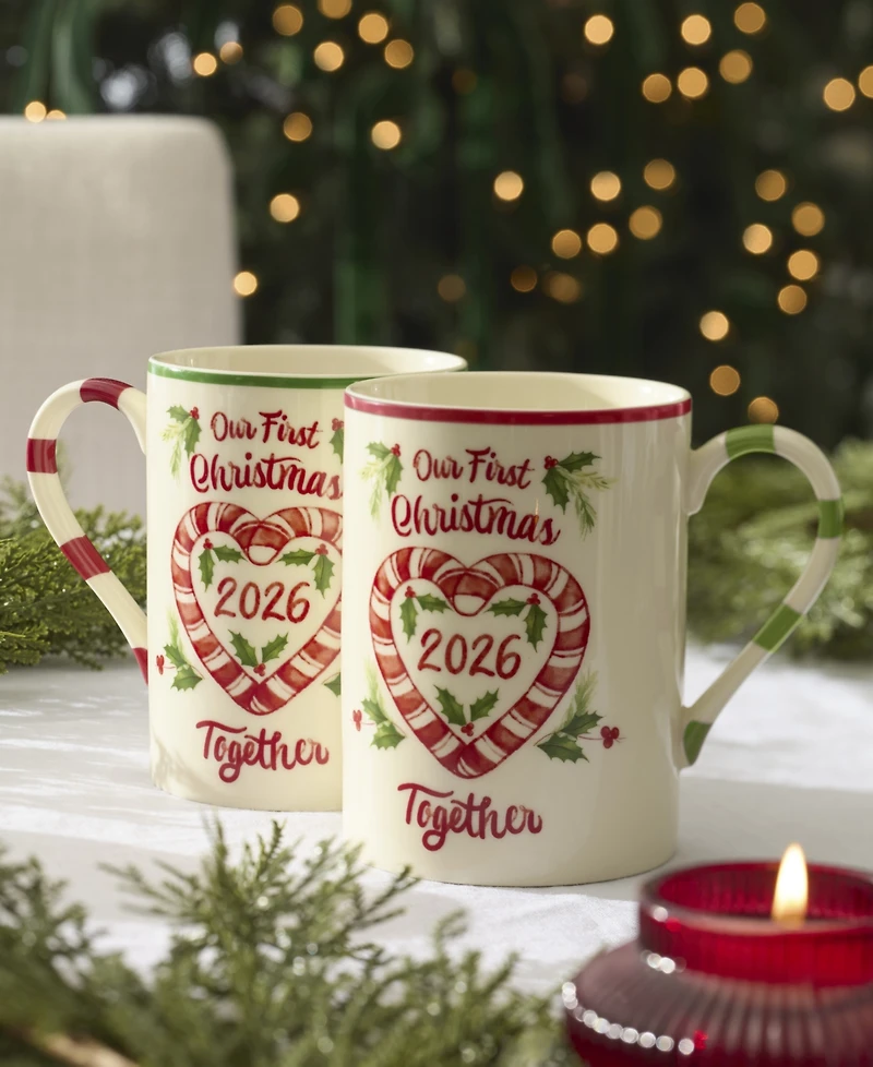 Lenox Holiday First Christmas Together Mug, Set of 2