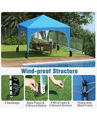 Sugift Feet Pop Up Canopy Tent With 4 Removable Sidewall