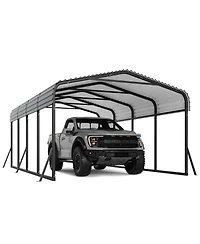homfan 12x20 Feet Heavy Duty Metal Carport, Galvanized Steel Frame with Durable Roof Panels, Vehicle Parking Shelter
