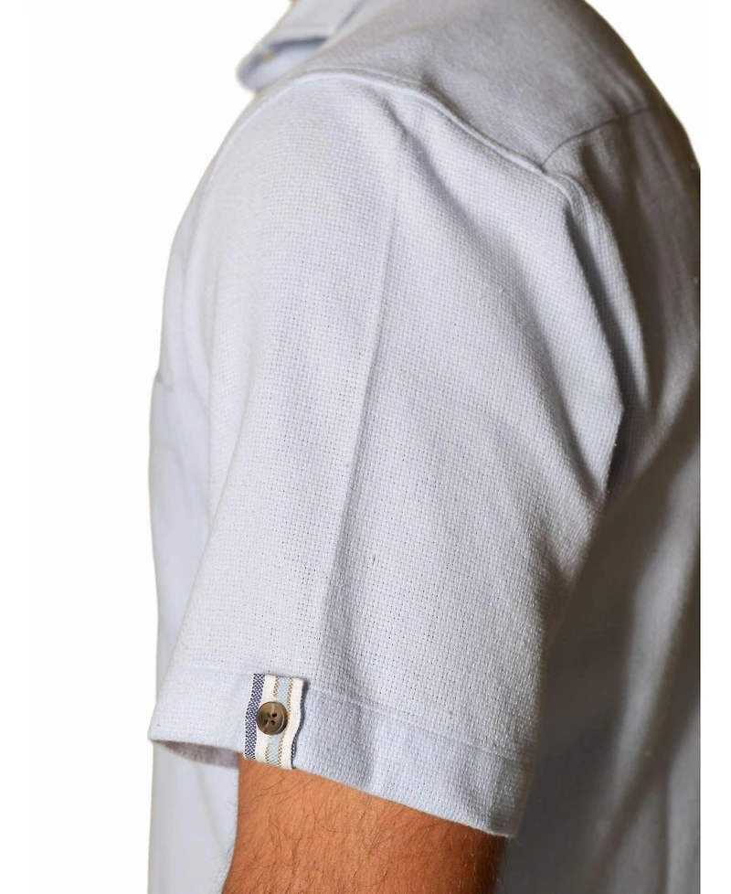 Koy Clothing Men's Cotton Short Sleeve Sack Weave Shirt