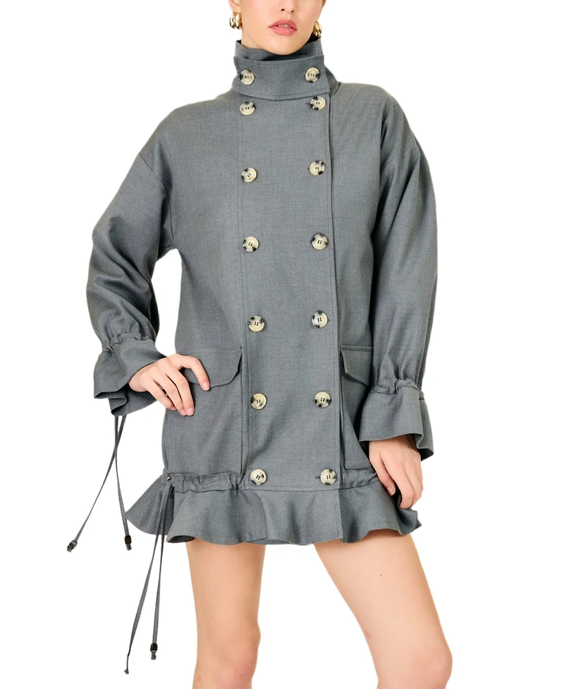 Line & Dot Women's Wilfred Funnel Neck Coat